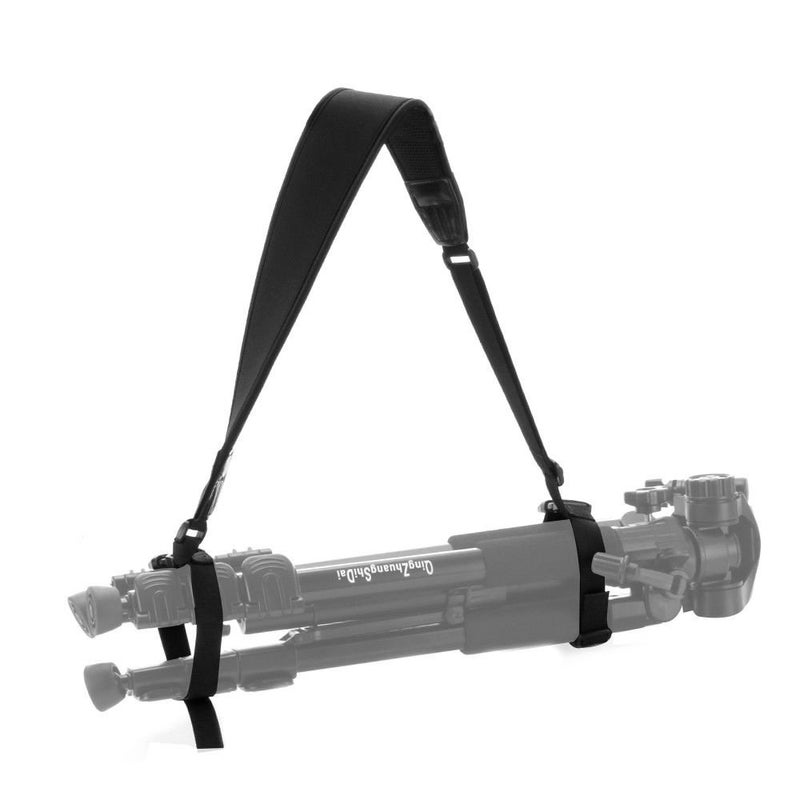 FocusFoto PRO Adjustable Padded Neoprene Shoulder Neck Strap Carrying Belt for Manfrotto BENRO Tripod Monopod Light Stand with Two Quick-Release Loops (Black) - Image 1